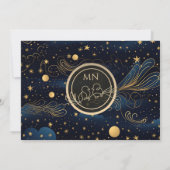Hemelse Marine Gouden Bruiloft Save The Date (Achterkant)