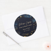 Hemelse Marine Gouden Trouwgeschenk Ronde Sticker (Envelop)