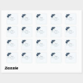 Hemelse marine waterverf wolk babyshower vierkante sticker (Vel)