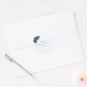 Hemelse marine waterverf wolk babyshower vierkante sticker (Envelop)