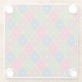 Hemelse Marokkaanse Tegel Bohemian Glazen Onderzetter (Achterkant)