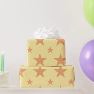 Hemelse Meisjesachtige Pastel Gele Oranje Sterren Cadeaupapier