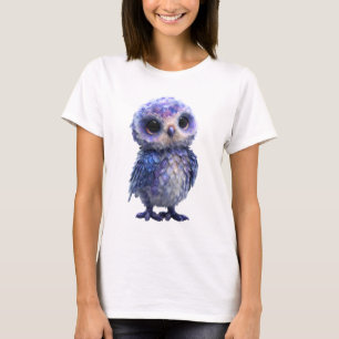 Hemelse Melkweg Glitter Baby Uil Vrouwen T-shirt