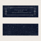 hemelse middernacht blauwe zilveren bruiloft Websi Mini Visitekaartjes (Voorkant /achterkant)