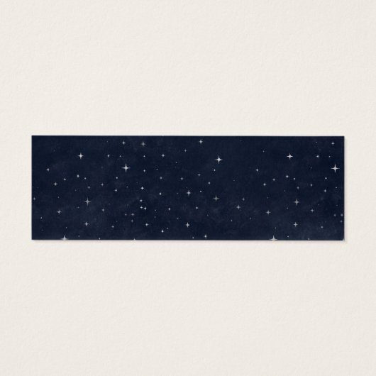 hemelse middernacht blauwe zilveren bruiloft Websi Mini Visitekaartjes (Achterkant)