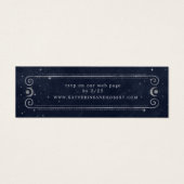 hemelse middernacht blauwe zilveren bruiloft Websi Mini Visitekaartjes (Voorkant)