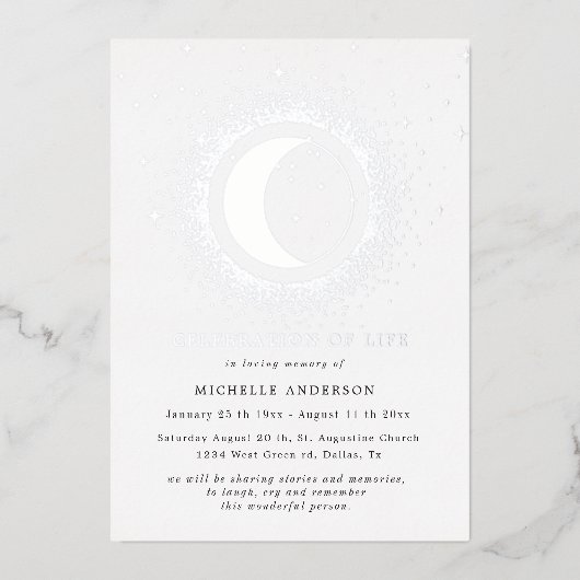 hemelse middernacht folie van het leven folie uitnodiging (Voorkant)