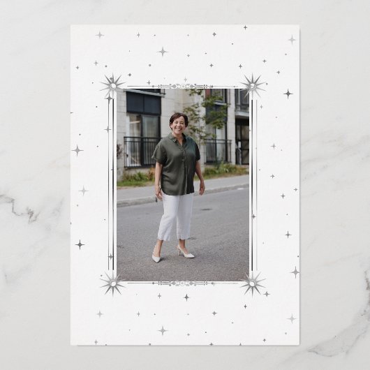 hemelse middernacht folie van het leven folie uitnodiging (Achterkant)