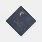 hemelse middernacht gouden maan Quinceañera Servet (Hoek)