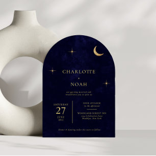 Hemelse Middernacht Gouden Maan Sterren Boog Huwel Kaart