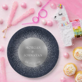 hemelse middernacht zilveren maan bruiloft papieren bordje (Feest)