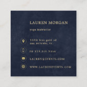 Hemelse Midnight Blue Crescent Moon Vierkante Visitekaartje (Achterkant)