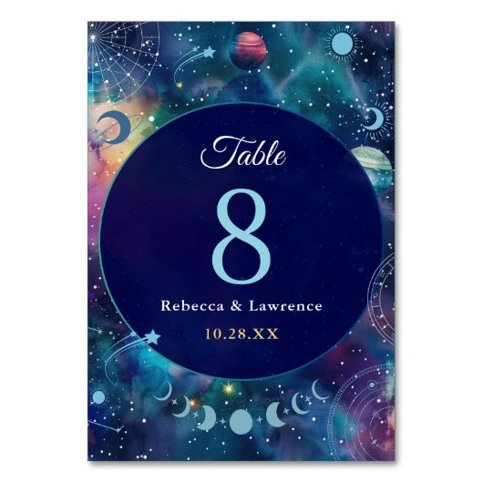 Hemelse Midnight Moon Wedding Kaart (Voorkant)