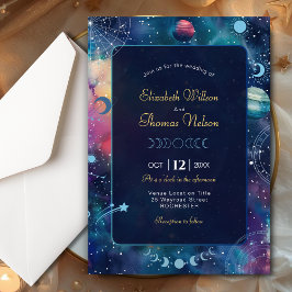 Hemelse Midnight Moon Wedding Kaart
