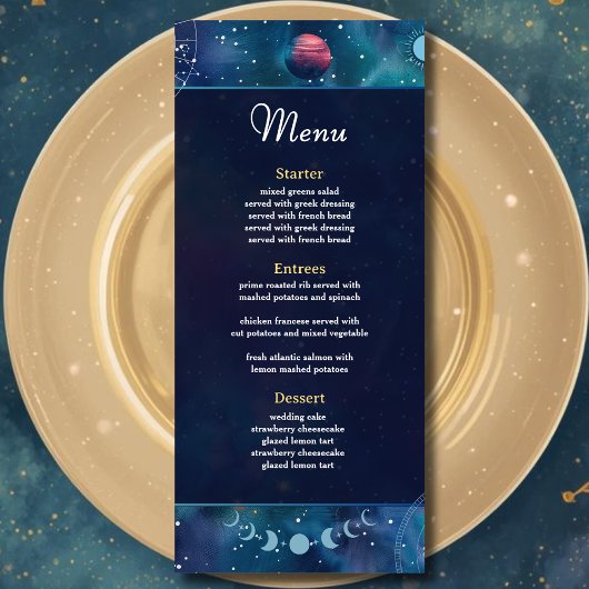 Hemelse Midnight Moon Wedding Menu