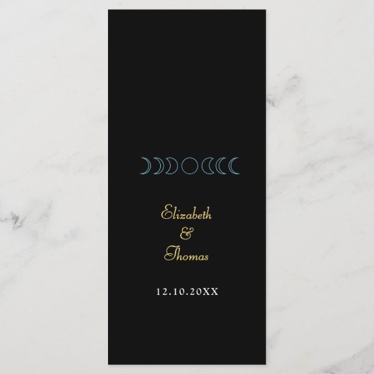 Hemelse Midnight Moon Wedding Menu (Achterkant)