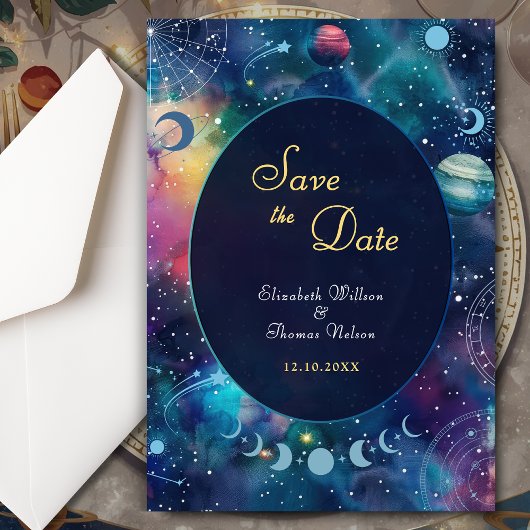Hemelse Midnight Moon Wedding Save The Date