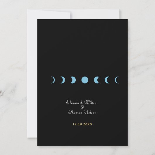 Hemelse Midnight Moon Wedding Save The Date (Achterkant)