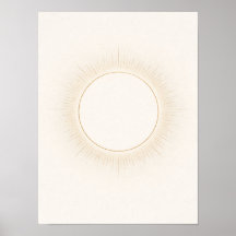 Hemelse Minimaal Zon Wanddecoratie – Neutraal Beig