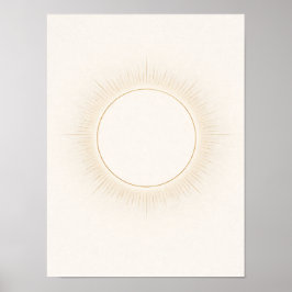 Hemelse Minimaal Zon Wanddecoratie – Neutraal Beig Poster