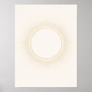 Hemelse Minimaal Zon Wanddecoratie – Neutraal Beig Poster