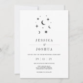 Hemelse minimalistische ster maan eenvoudig elegan kaart (Voorkant)