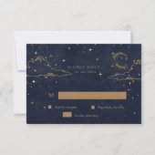 Hemelse Mistiche Gouden RSVP-reactiekaart RSVP Kaartje (Voorkant)