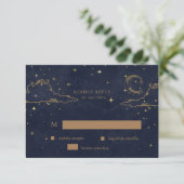 Hemelse Mistiche Gouden RSVP-reactiekaart RSVP Kaartje (Staand voorkant)