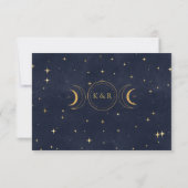 Hemelse Mistiche Gouden RSVP-reactiekaart RSVP Kaartje (Achterkant)