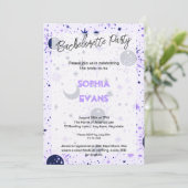 Hemelse moderne bruiloft vrijgezellenfeest kaart (Staand voorkant)