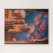 Hemelse Moskee: Kosmisch Uitzicht door oude boog Legpuzzel (Horizontaal)