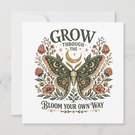 Hemelse Mot Bloemensticker Kaart (Voorkant)