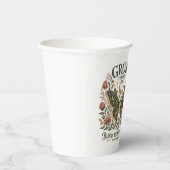 Hemelse Mot Bloemensticker Papieren Bekers (Rechts)