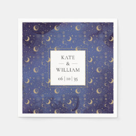 Hemelse Mysterieuze Gouden Manen En Sterren Bruilo Servet