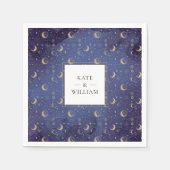 Hemelse Mysterieuze Sterren En Maan Bruiloft Servet (Voorkant)