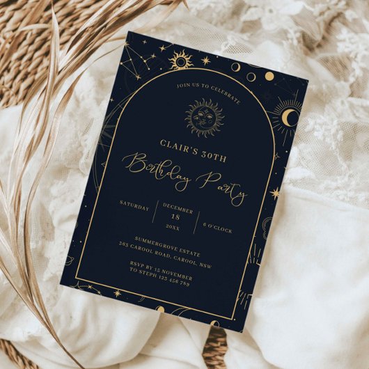 Hemelse Mystieke Elementen Starsign 30e verjaardag Kaart