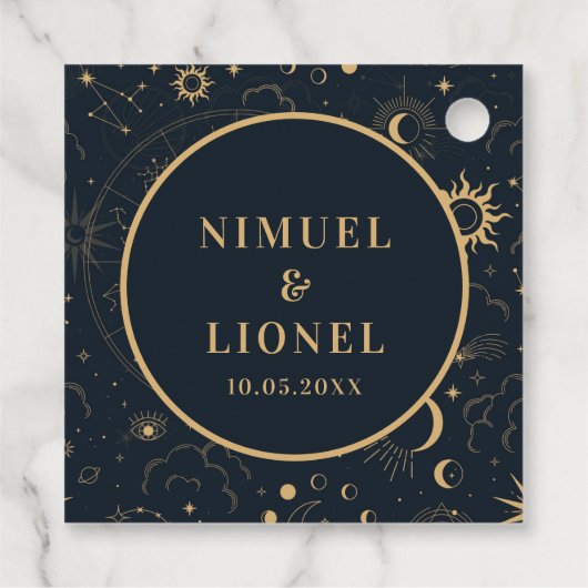 Hemelse Mystieke Elementen Sterrenbeelden Bedankjes Labels (Achterkant)