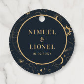 Hemelse Mystieke Elementen Sterrenbeelden Bedankjes Labels (Achterkant)