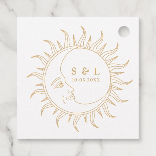 Hemelse Mystieke Elementen Sterrenbeelden Envelop Bedankjes Labels (Achterkant)