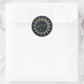 Hemelse Mystieke Elementen Sterrenbeelden Envelop Ronde Sticker (Tas)