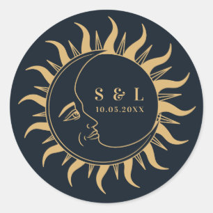 Hemelse Mystieke Elementen Sterrenbeelden Envelop Ronde Sticker