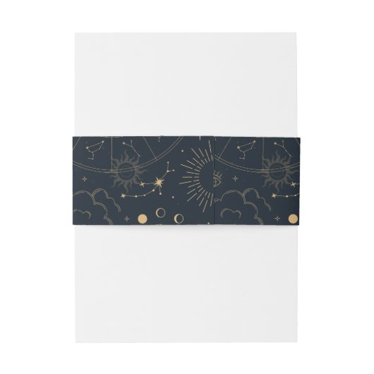Hemelse Mystieke Elementen Sterrenbeelden Uitnodigingen Wikkel (Achterkant Voorbeeld)