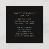 Hemelse Mystieke Maan Blauw Goud Vierkante Visitekaartje (Achterkant)