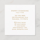 Hemelse Mystieke Maan Blauw Goud Vierkante Visitekaartje (Achterkant)