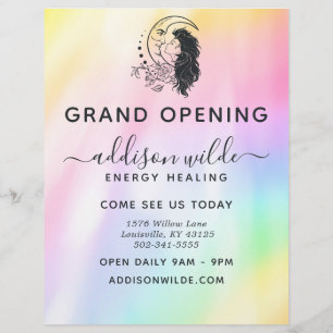 Hemelse Mystieke Maan Godin Regenboog Zakelijk Flyer