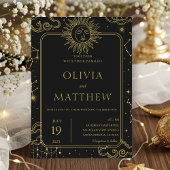 Hemelse Mystieke Maan Sterren Galaxy Wedding Kaart