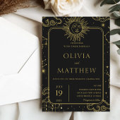 Hemelse Mystieke Maan Sterren Galaxy Wedding Kaart