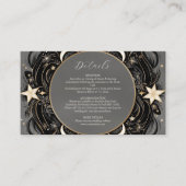 Hemelse Mystieke Maan Sterrennacht Boho Bruiloft Informatiekaartje (Voorkant)