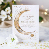 Hemelse Mystieke Maan Sterrennacht Boho Bruiloft Kaart