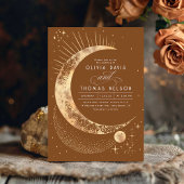 Hemelse Mystieke Maan Sterrennacht Boho Bruiloft Kaart